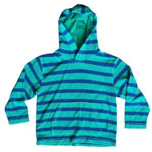 Mini Boden Unisex Terry Cloth Striped Hoodie Size 7-8